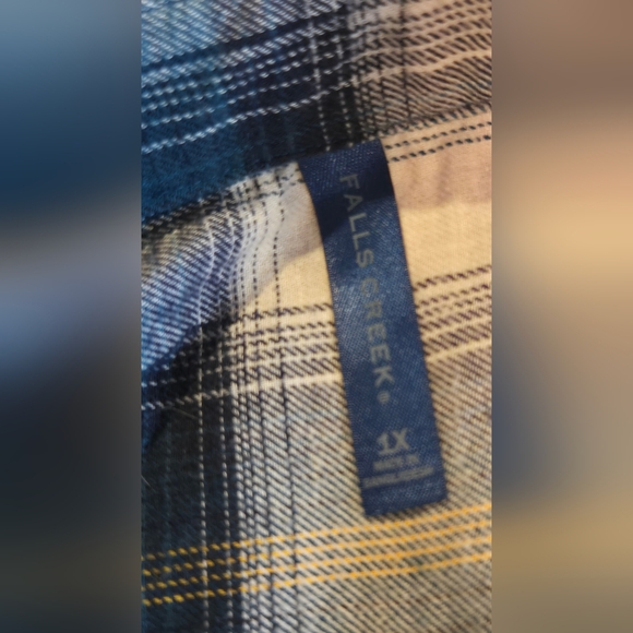 Falls Creek Blue and Cream Plaid Shirt - Picture 3 of 4